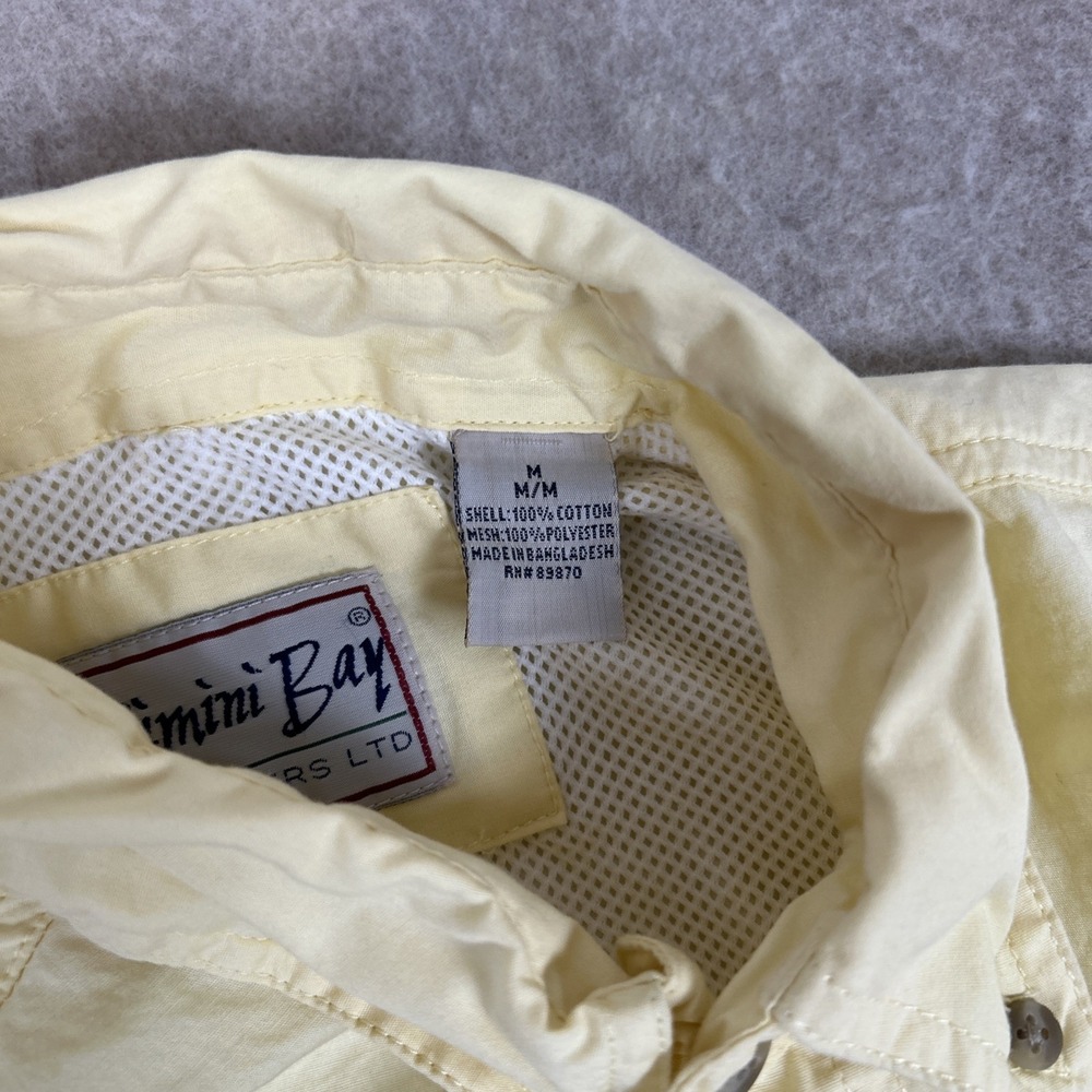 Bimini Bay Outfitters Mens Yellow Short Sleeve Button Up Fishing Shirt Size M - Picture 4 of 9